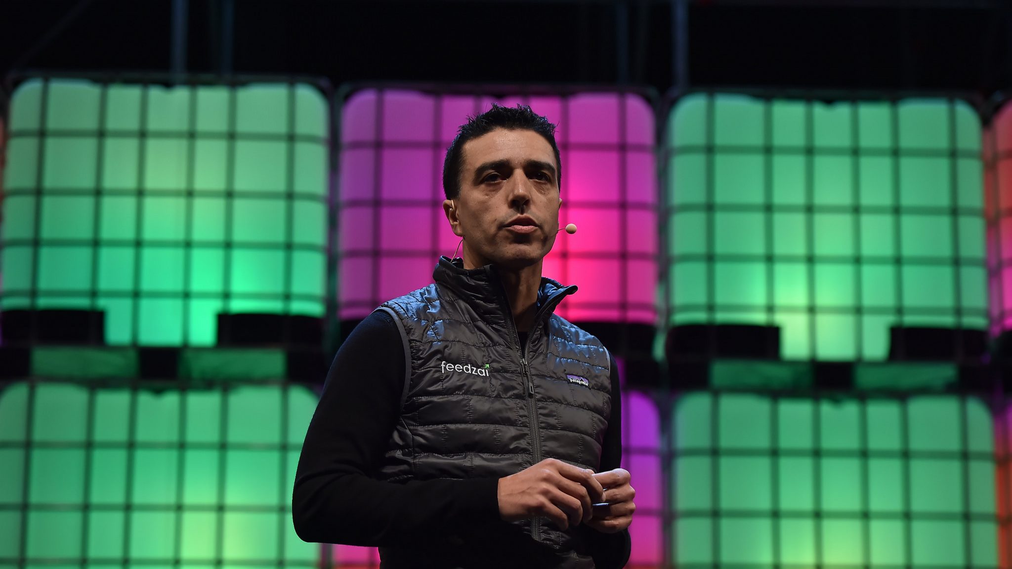 Nuno Sebastião, CEO da Feedzai, na abertura do Web Summit 2017.